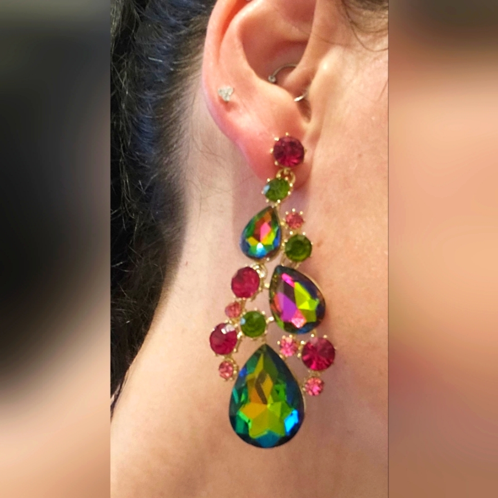 Long Formal Sparkly Earrings